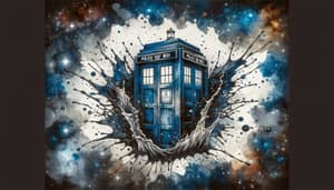 Doctor Who TARDIS Watercolor Galaxy Wallpaper