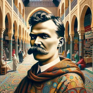 Philosopher Embracing Nietzschean Influence in Moroccan Setting