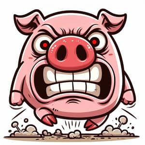 Angry Pink Pig Cartoon | Stomping Hooves | Fun Pig Character