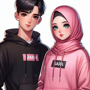 Samir and Sara: Young Couple in Modern Fashion 3D Render