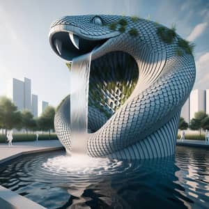 Snake-Shaped Water Inlet Tank with Detailed Scales & Serene Atmosphere