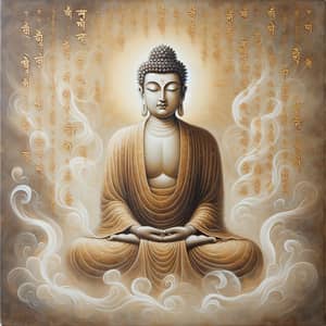 Serene Buddha Manifesting Dharma | Spiritual Canvas Art