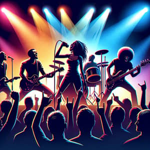 Rock Music Band Live Performance - Animated Image