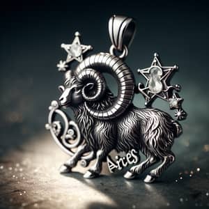 Vintage Aries Ram Pendant in Silver | Astrological Jewelry