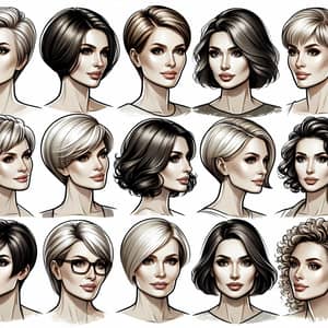 Elegant Short Haircuts for Square Faces | Women 45+