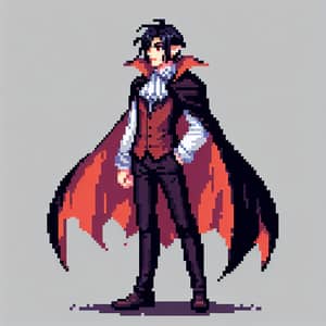 Pixel Art Vampire Character Design, Full Body - Side View