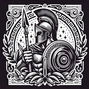 Spartan Tattoo Design with Hoplite Soldier and Greek Symbols