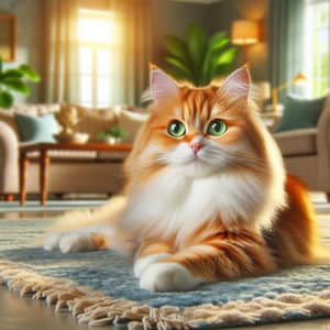 Vibrant Orange and White Domestic Short-Haired Cat
