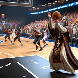Pope Showcasing Basketball Skills in NBA Game