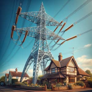 Unique UK Electricity Pylon by English Cottage | Industrial-Organic Contrast