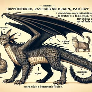 Dragon-Cat Hybrid: Majestic Creature with Dragon-like Features