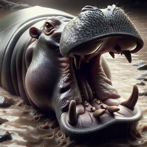 Realistic Hippopotamus Image in a Natural Setting