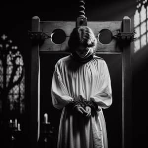 Gothic Captive Punishment: Dramatic Black & White Photography