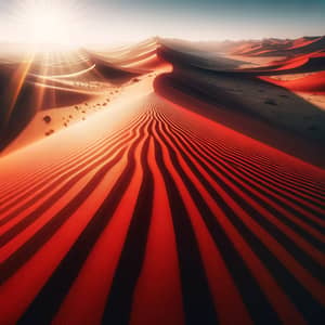 Vibrant Red Sand Dunes Landscape - Desolate Beauty