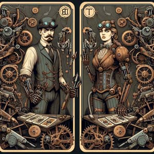 Steampunk Tarot Card Inventors - Male & Female Characters