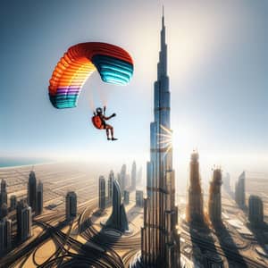 Wingsuit Soaring Over Burj Khalifa in Dubai