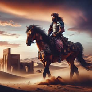Middle-Eastern Warrior on Horse in Desert - Pre-Islamic & Islamic Times