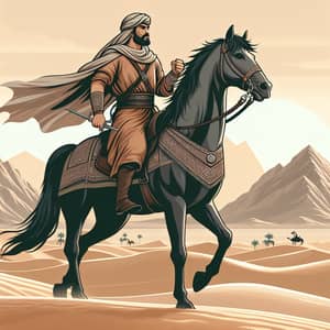 Powerful Middle-Eastern Warrior in the Desert