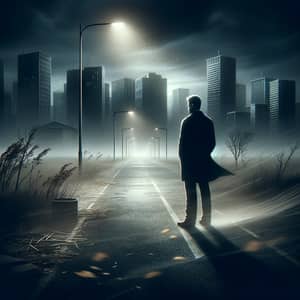 Chapter 1: Man Standing Alone in Desolate Night Scene