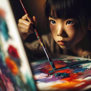 Japanese Girl Painting: Expressive Artistic Endeavor