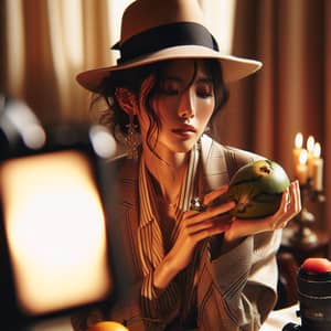 Stylish Japanese Woman with Exotic Fruit | Fashion Photography