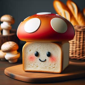 Bread Box with Mushroom Cap Hat - Kitchen Storage Solution