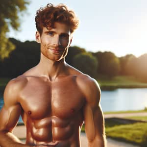 Toned Abs: Shirtless Man | Outdoor Fitness Model