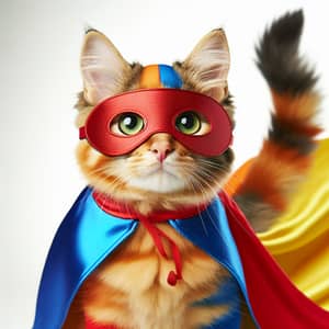 Superhero Cat Costume - Fearless Feline in Vibrant Attire