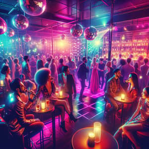 Vibrant Karaoke Club Experience: Neon Lights & Diverse Performers