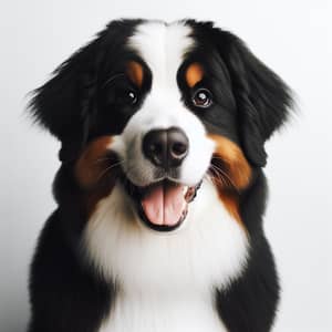 Cheerful Bernese Mountain Dog with Lustrous Fur