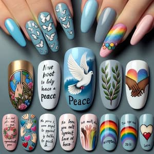 Peace and Acceptance Nail Art Designs | Unity and Harmony
