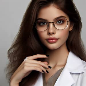 Female Environmental Scientist with Unique Glasses and Dark Brown Hair