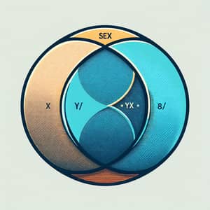 Venn Diagram of Set X and Y with Intersection Y/X U X/Y