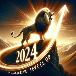 2024 Level Up Marketing Strategy with Roaring Lion on Mountain