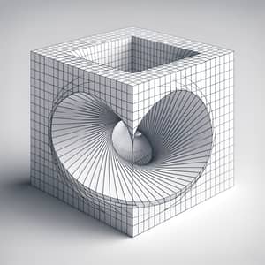 3-Dimensional Cube in Spiral Motion: Striking Geometric Visual