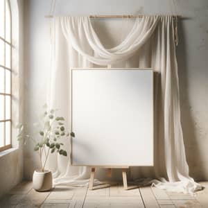 Minimalist White Canvas Mock-Up in Rustic Environment