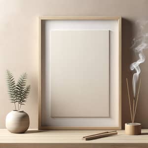 Zen Space Art: Serene Canvas in Light Wooden Frame