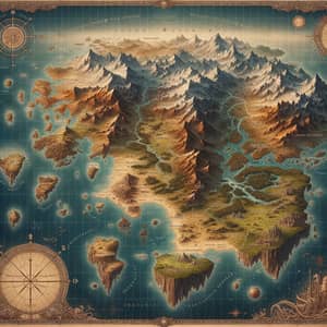 Fantasy World Map: Cartographer's Atlas of Diverse Continents