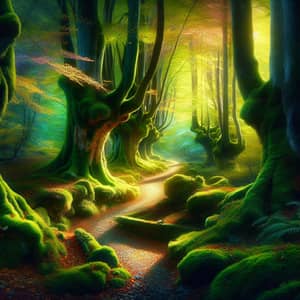 Enchanting Mystical Forest | Vibrant Colors & Hidden Path