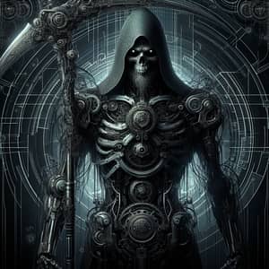 Mechanical Death Reaper with Cybernetic Enhancements - Dark Fantasy Art