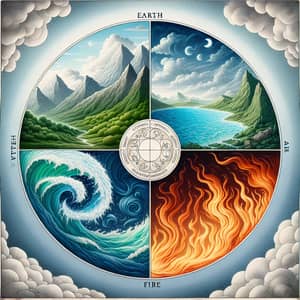 Four Elemental Circles: Earth, Water, Air, Fire
