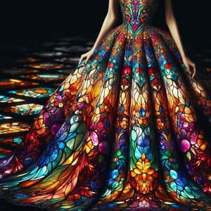 Stained Glass Inspired Vibrant Color Gown: Cathedral Hues