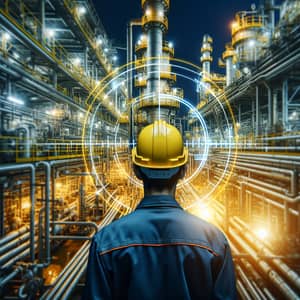 Skilled South Asian Operator at Gas Refinery | Industrial Scene