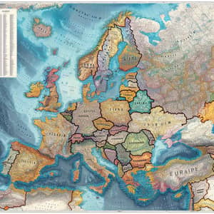 Detailed Map of Europe: Countries, Borders, Cities & Topography