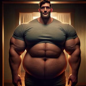 Friendly Giant Art Style Realism with Muscular Physique