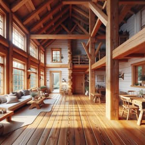Cozy Timber House Interior | Rustic Decor & Wooden Beams
