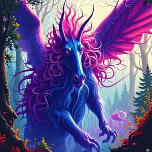 Majestic Mythical Creature in Mystical Fantasy Forest