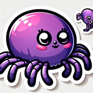 Endearing Purple Spider Painting | Playful & Vibrant Sticker Style