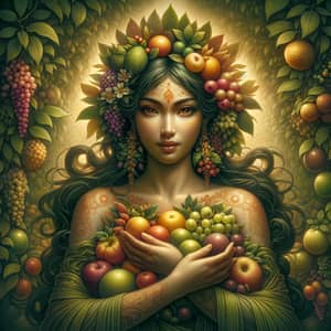 Ethereal Fruit Goddess: Divine Beauty and Abundance