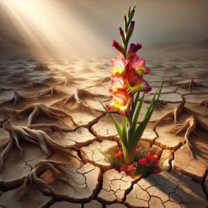 Resilient Gladiolus in Drought-Stricken Landscape